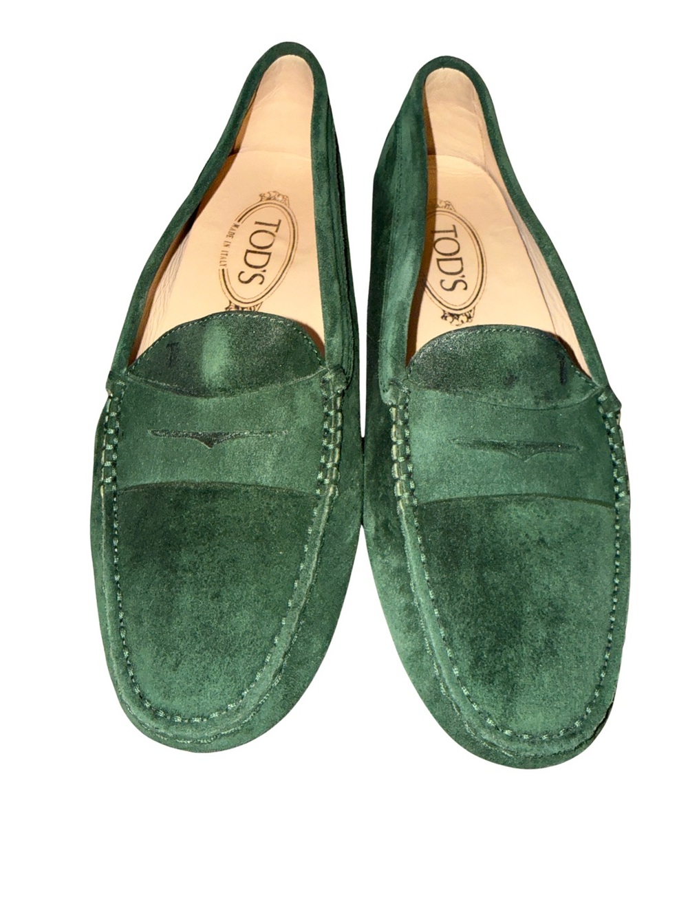 TOD’S Green Suede Comfy Driving Loafers 7.5 - Picture 3 of 16